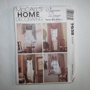 McCalls Trenia Bell-Will Window Treatments Sewing Pattern - 7938 - NEW